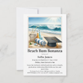 Invitación de fiesta de graduación en la playa