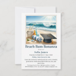 Invitación de fiesta de graduación en la playa
