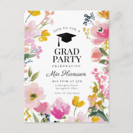 Invitación de fiesta de graduación floral
