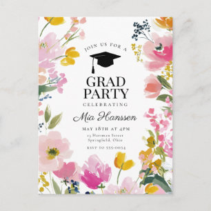 Invitación de fiesta de graduación floral