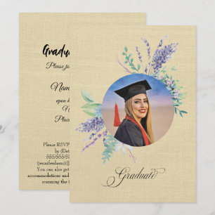 Invitación de fiesta de graduación floral boho