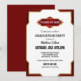 Invitación de fiesta de graduación inspirada en ro