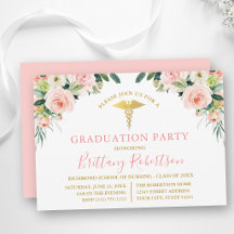 Invitación de fiesta de graduación médica de oro f