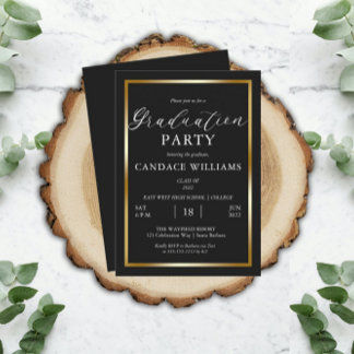 Invitación de fiesta de graduación minimalista con