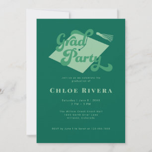 Invitación de fiesta de graduación moderna con bor