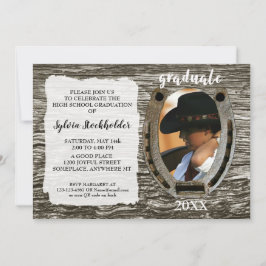 Invitación de fiesta de graduación occidental rúst