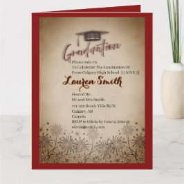 Invitación de fiesta de graduación plegada