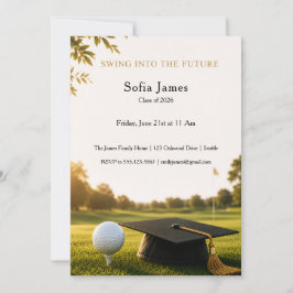 Invitación de fiesta de graduación tema de golf
