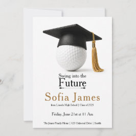 Invitación de fiesta de graduación tema de golf