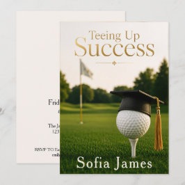 Invitación de fiesta de graduación tema de golf