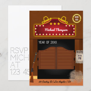 Invitación de fiesta de graduación temática de vaq