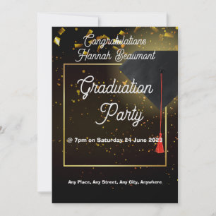 invitación de fiesta de graduación - texto editabl