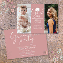 Invitación de fiesta de graduación Then And Now 2 