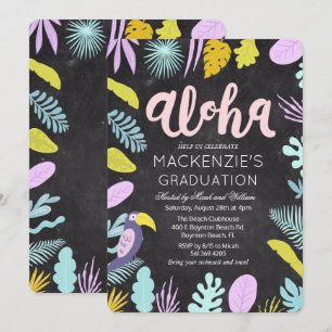 Invitación de fiesta de graduación tropical de lua