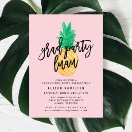 Invitación de fiesta de graduación Tropical Luau e