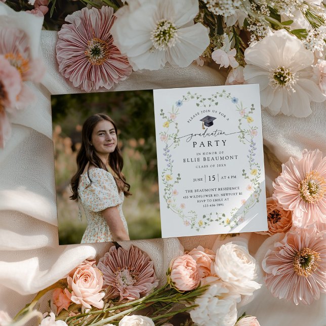 Invitación de fiesta de graduación Wildflower (Subido por el creador)
