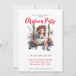 Invitación de fiesta de hadas para Navidades simpl
