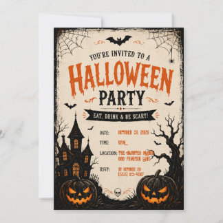 Invitación de fiesta de Halloween Casa embrujada e