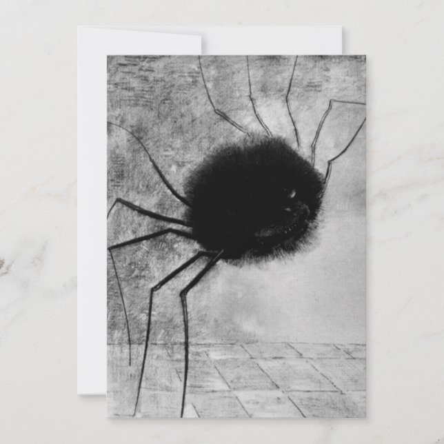 Invitación de Fiesta de Halloween con Araña Sonrie (Anverso)