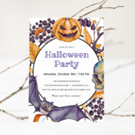 Invitación de fiesta de Halloween con calabazas