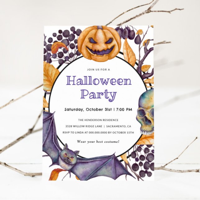 Invitación de fiesta de Halloween con calabazas (Subido por el creador)