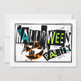 Invitación de fiesta de Halloween con cara de cala