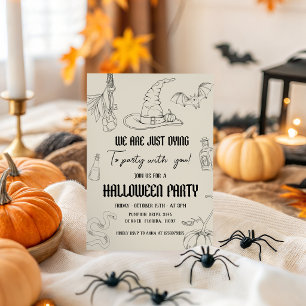 Invitación de fiesta de Halloween con dibujo de br
