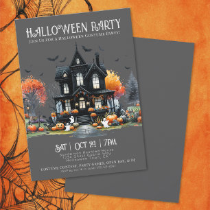Invitación de fiesta de Halloween con disfraces de