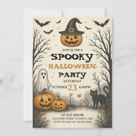 Invitación de fiesta de Halloween con disfraces es