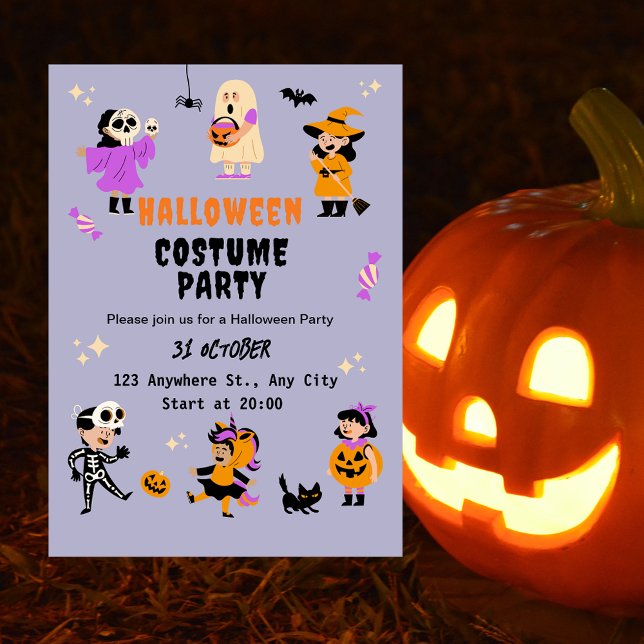 Invitación de fiesta de Halloween con disfraz ador (Subido por el creador)