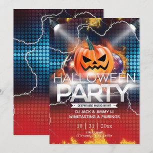 Invitación de fiesta de Halloween con trueno elect