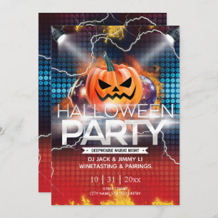 Invitación de fiesta de Halloween con truenos elec