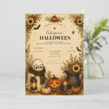Invitación de fiesta de Halloween Cottagecore lind