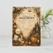 Invitación de fiesta de Halloween Cottagecore lind