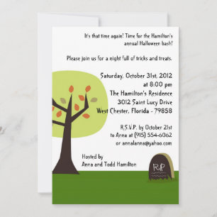 Invitación de fiesta de halloween de 5 horas al dí
