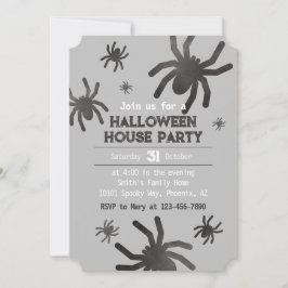 Invitación de fiesta de Halloween de araña espeluz