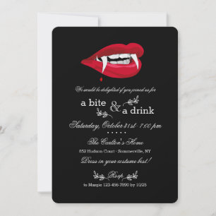 Invitación de fiesta de Halloween de boca de vampi