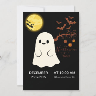 Invitación de fiesta de Halloween de fantasma lind