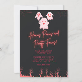 Invitación de fiesta de Halloween de fantasmas ros