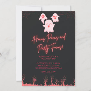 Invitación de fiesta de Halloween de fantasmas ros