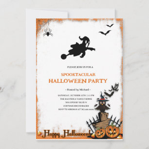 Invitación de fiesta de Halloween de fantasmas Spo