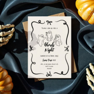 invitación de fiesta de Halloween de garabatos de