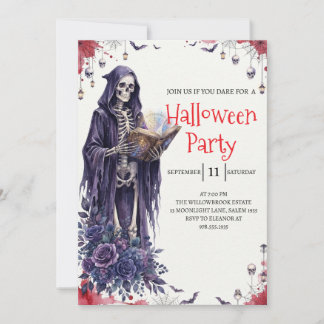 Invitación de fiesta de Halloween de hombre de esq