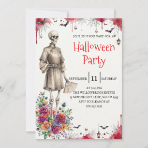 Invitación de fiesta de Halloween de hombre de esq
