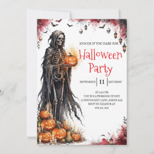 Invitación de fiesta de Halloween de hombre de esq