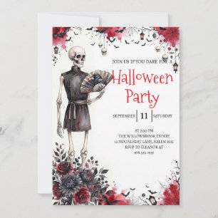 Invitación de fiesta de Halloween de hombre de esq