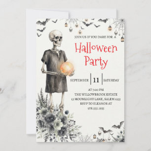 Invitación de fiesta de Halloween de hombre de esq