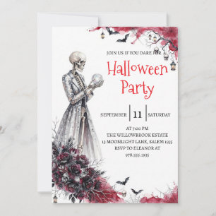 Invitación de fiesta de Halloween de hombre de esq