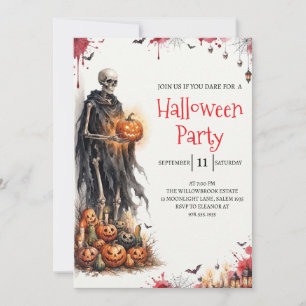 Invitación de fiesta de Halloween de hombre de esq