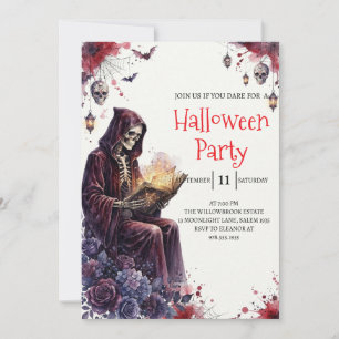 Invitación de fiesta de Halloween de hombre de esq